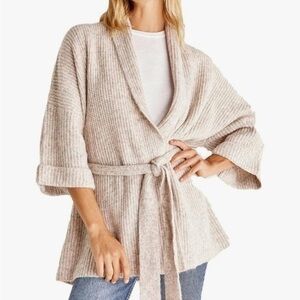 Z SUPPLY Isla Kimono Cardigan in Pink Heather size medium/large